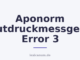 Aponorm Blutdruckmessgerät Error 3