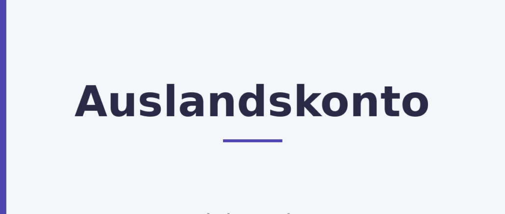 Auslandskonto
