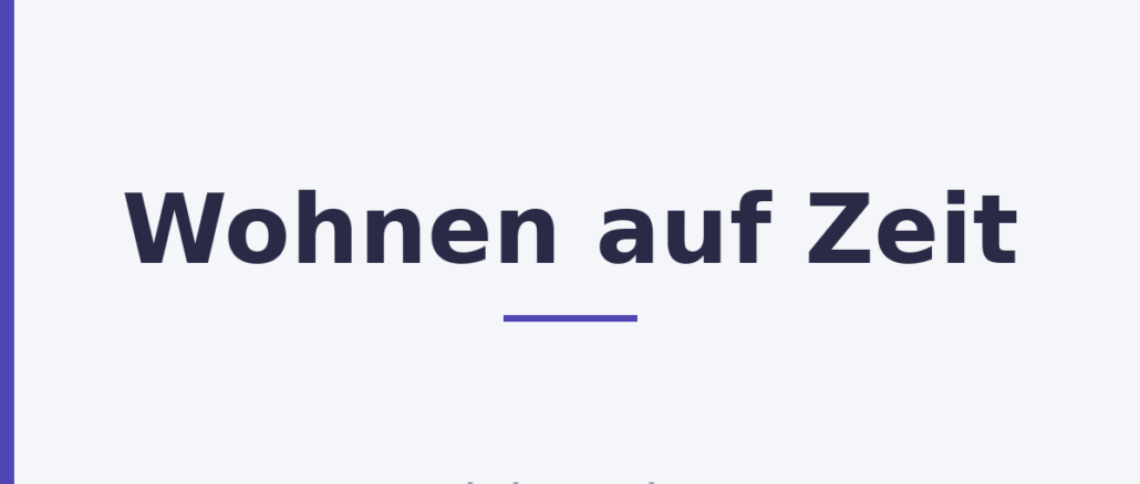 Wohnen auf Zeit