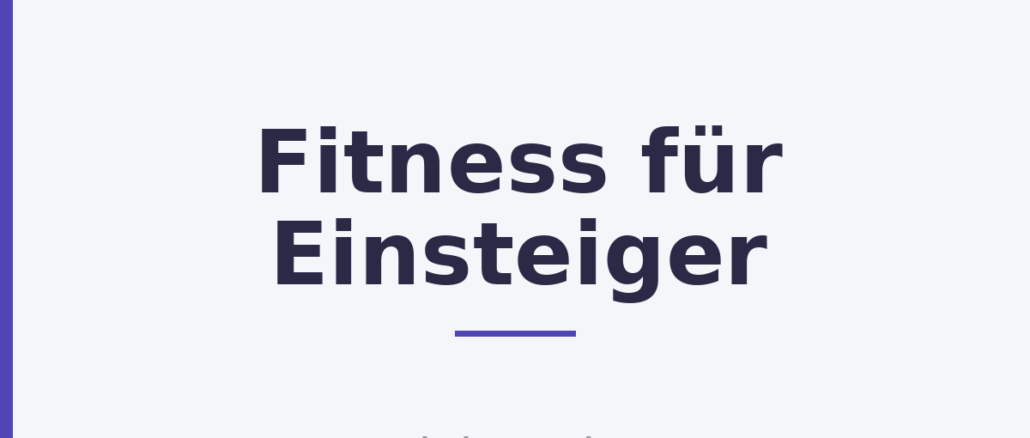 Fitness für Einsteiger