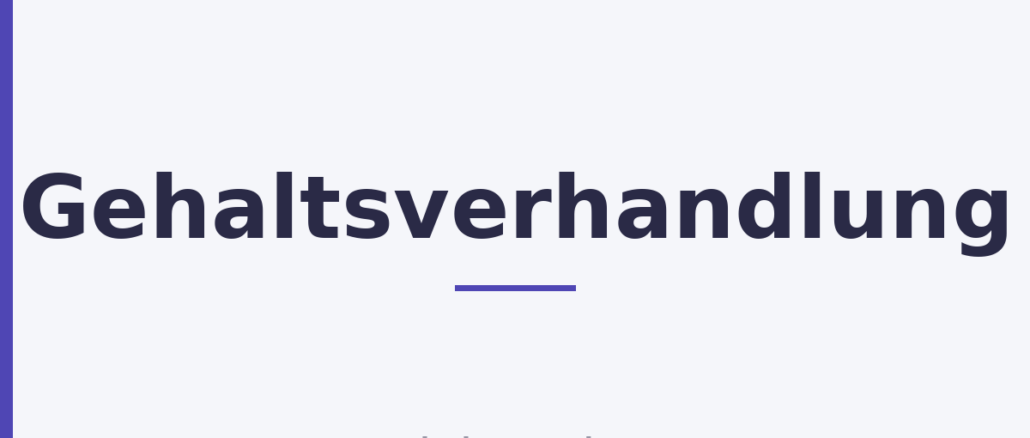 Gehaltsverhandlung