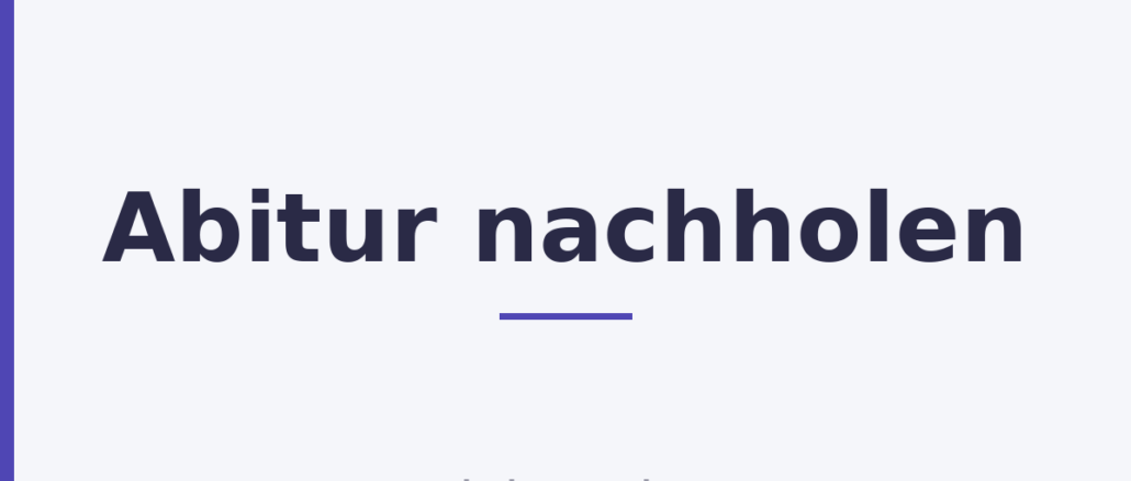 Abitur nachholen