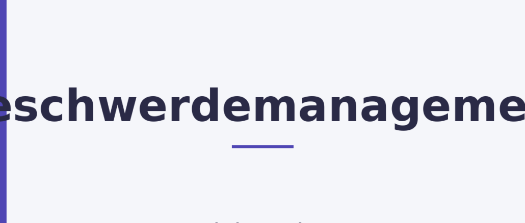 Beschwerdemanagement