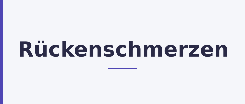 Rückenschmerzen