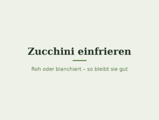 Zucchini einfrieren – Titelbild